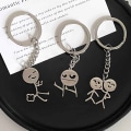Pikkukuva 3 / 8: Sarjakuva Stickman avaimenperä riipus pari avaimenperä reppu Cha C