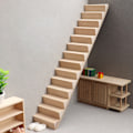 Miniatyrbillede 2 af 7: 1:12 Dukkehus Miniaturetrappe Ingen gelænder Trappemøbler