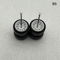 Miniatyrbillede 1 af 8: 1 sæt 1/64 model bilhjul med gummidæk Modificerede dele Ve B6 10Claws White