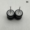 Pikkukuva 1 / 8: 1 set 1/64 mallin auton pyörät kumirenkailla muokatut osat Ve B6 10Claws White