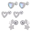 Miniatyrbillede 6 af 8: 1 par ørestikker Crystal Ear Stud Rustfrit stål Helix Ear A7