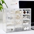 Miniatyrbillede 7 af 8: Desktop Skuffe Organizer Mini Skuffer Plast Skrivebord Craft Opbevaring 6 grid
