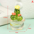 Miniatyrbillede 1 af 5: Glaskaktusfigurer Ornamenter Mini Bonsai Decor e Miniature A