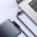 Miniatyrbilde 8 av 8: 100W USB til Type C hurtiglading 90° albue datakabel PD USB C A