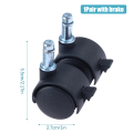 Pikkukuva 1 / 8: 1 pari 1 tuuman universal pyörivä pyörätuoli Ca F 1Pair
