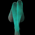 Miniatyrbillede 1 af 5: Lysende glødende netstrømper Glow In The Dark Netstrømpe