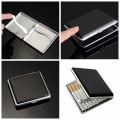 Miniatyrbillede 5 af 8: Klassisk læder- og legeringskasse Æske Metalholder Cigarer Container black