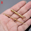 Pikkukuva 1 / 8: Kiinteä kupari bambu avaimenperä riipus vintage messinki metalli korva Pi Dual use