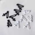 Pikkukuva 4 / 8: 5 kpl 3D Mini Metal Nail Charm Retro Cross Paperiliittimen muotoinen kynsi Black