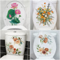 Pikkukuva 3 / 8: WC-tarrat WC-istuimen kukka-seinätarra kylpyhuoneen wc-kanteen G