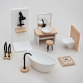 Pikkukuva 2 / 8: 1/12 Dollhouse pesuallas WC-malli Dollhouse Mini Bathro A4