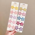 Miniatyrbilde 8 av 8: 3/10 stk Bobby Pin Girl Colorful Stars Barrettes Metal Snap Clip E