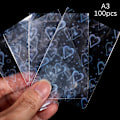 Miniatyrbillede 1 af 8: 100 stk gennemsigtige Kpop Card Sleeves Stjerne Card Cover A3