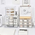 Miniatyrbillede 6 af 8: Desktop Skuffe Organizer Mini Skuffer Plast Skrivebord Craft Opbevaring 6 grid