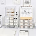 Miniatyrbillede 6 af 8: Desktop Skuffe Organizer Mini Skuffer Plast Skrivebord Craft Opbevaring 9 grid