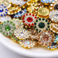 Miniatyrbillede 2 af 8: 25 Stk14mm Blomsterformet Sparkling Button Flatback Sydug mixed color