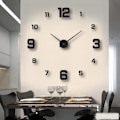 Pikkukuva 6 / 8: DIY-seinäkello kotitoimistoon Kehyksetön moderni 3D-seinäkello Silver