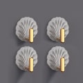 Pikkukuva 8 / 8: Läpinäkyvät pyyhekoukut Shell Style seinäkoukku keittiön kylpyyn 4PCS