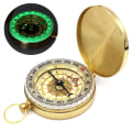 Miniatyrbillede 1 af 8: Højkvalitets Camping Vandreturlomme Messing Golden Compass Portabl