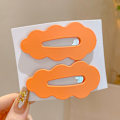 Miniatyrbillede 1 af 8: 2stk e n Hår Sideclips Cloud BB Hårnål Til Damer Piger Gave Orange
