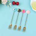 Miniatyrbillede 1 af 5: 4 stk./sæt Doughnut Candy ske/gaffel mælk kaffe røre ske Kitc 4pcs donut fork