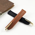 Miniatyrbillede 5 af 8: PU Læder Blyant Beskyttende Sleeve Slidfast Pen Bag Soli A3