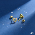 Miniatyrbillede 1 af 8: 1 par ørestikker Crystal Ear Stud Rustfrit stål Helix Ear A3