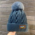 Miniatyrbilde 1 av 8: Vinterlue Ny fleecefôret varm ulllue n Style luehatt Fa Dark blue
