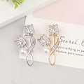 Miniatyrbilde 4 av 5: 1 Stk Brosje Rhinestone Tulip Flower Brosje Anti-refleks Brosje Col Gold