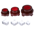 Miniatyrbilde 6 av 8: Crystal Wood Display Stand Base Holder For Crystal Ball Sphere A1