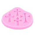 Miniatyrbild 5 av 5: Gothic Cross Jesus Silikonfondant Mould Tårta Dekorera Choco