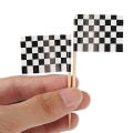 Pikkukuva 4 / 5: 100 kpl Racing Flag Hammastikkuja Puiset ruudulliset lippuhampaat Appetiz