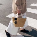 Miniatyrbillede 4 af 5: Elegant halmvævet håndtaske til damer Dame Holiday Beach Casual T Black