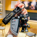 Pikkukuva 3 / 8: Robot Mechanical Bear Avaimenperä Nahkainen Avaimenperä miehille Naisille Black