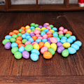 Miniatyrbillede 5 af 5: 80stk/pose Glitter Påskeæg Farverige Foam Fugledueæg DI 80Pcs