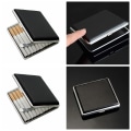 Miniatyrbillede 3 af 8: Klassisk læder- og legeringskasse Æske Metalholder Cigarer Container black
