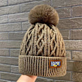 Pikkukuva 1 / 8: Cap Uusi fleecevuorattu lämmin villahattu n tyylinen pipohattu Fa Light brown