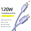 Pikkukuva 1 / 8: 120 W USB C - Type C -kaapeli IPhone 15 Pro Max 13 Oneplus PO:lle Purple-1m