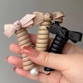 Pikkukuva 4 / 8: Bowknot-punotut puhelinlangalliset hiusnauhat Coffee