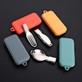 Miniatyrbillede 3 af 8: 3 stk Rustfri Foldbar Ske Gaffel Rejse Camping Picnic Foldi Orange