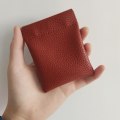 Pikkukuva 1 / 8: Pu Nahkainen kolikkokukkaro Naiset Miehet Mini Lyhyt Lompakkolaukku Avain Headp Brown
