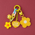 Miniatyrbillede 8 af 8: Creative Candy Color Flower Heart Pendant Keychain e Keyring Ba Purple
