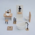 Miniatyrbild 5 av 8: 1/12 Dockskåp Tvättställ Badkar Toalett Modell Dockhus Mini Bathro A3