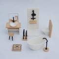 Miniatyrbilde 5 av 8: 1/12 Dukkehus Servant Kar Toalett Modell Dukkehus Mini Bathro A1