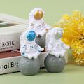Miniatyrbillede 5 af 5: 3 stk Universe Rocket Astronaut Tillykke med fødselsdagen brevdekoration Silver