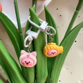 Miniatyrbillede 6 af 8: Loopy nøglering søstjerne fisk vedhæng jordbær nøglering charm Yellow