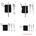 Pikkukuva 2 / 8: 1set Portable Travel Picnic Kokoontaitettava set Lusikkahaarukkatangot D