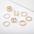 Miniatyrbild 7 av 8: 8 st Bohemian Creative Retro Simple Cross Twist Ring Set Jewelr 01