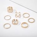 Miniatyrbild 7 av 8: 8 st Bohemian Creative Retro Simple Cross Twist Ring Set Jewelr 04