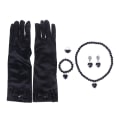 Miniatyrbilde 4 av 8: Onsdag Addams Cosplay Parykk Halskjede Øredobber Armbånd Hansker